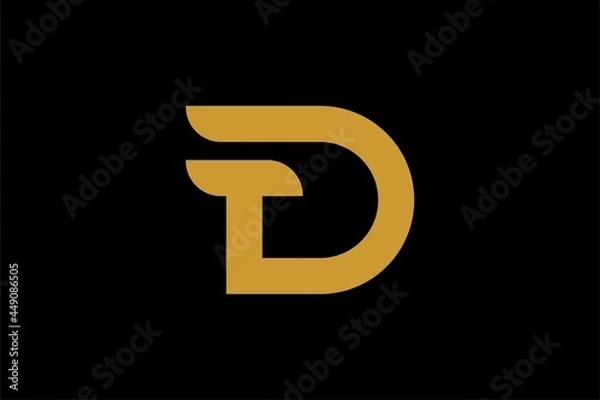 Fototapeta Letter DT and cross logo design vector. Monogram DT logo symbol.