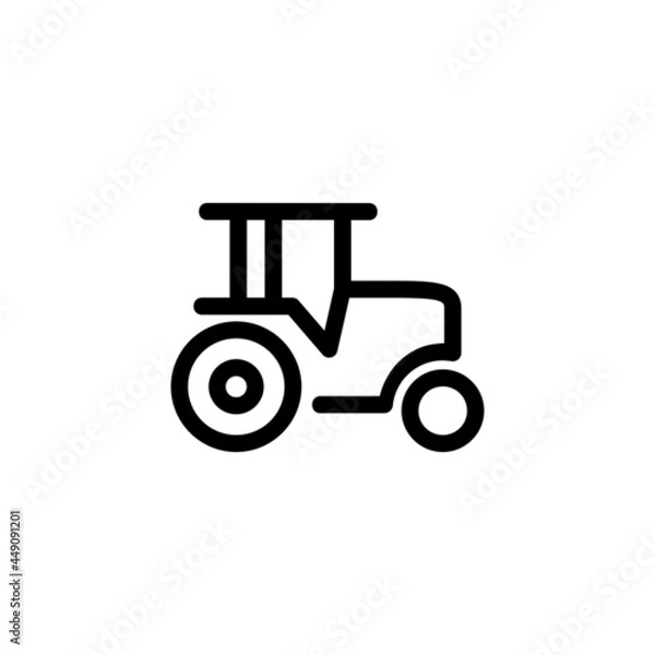 Fototapeta Tractor Monoline Icon Logo for Graphic Design