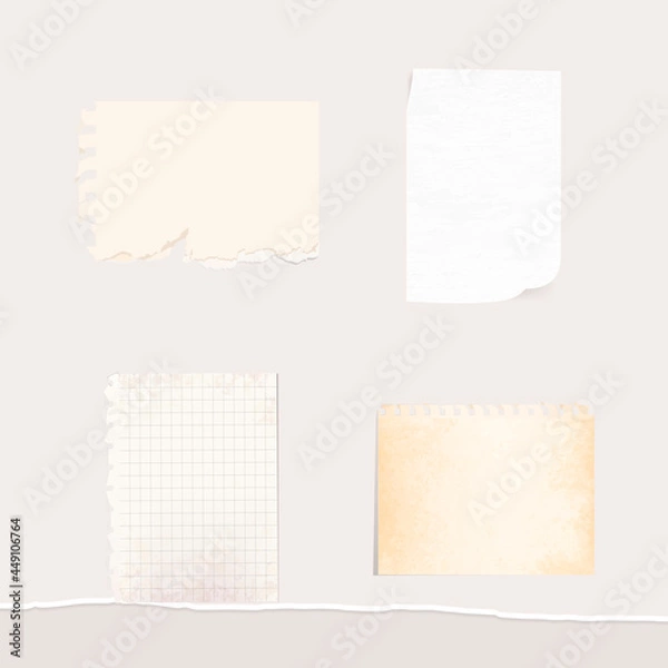 Fototapeta White paper note collection social ads template vector