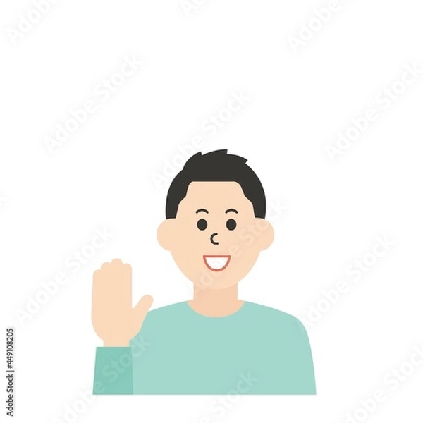 Fototapeta 線のない若い男性のイラスト