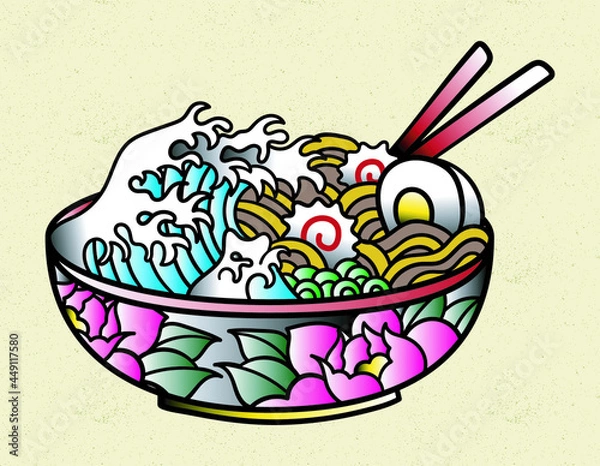 Obraz ramen waves japanese