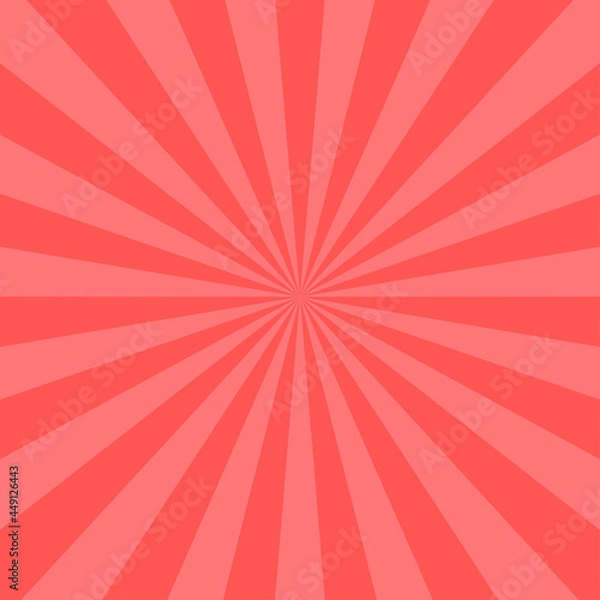 Fototapeta Comic book page template with radial and ray halftone effects in pop-art style. Colorful blank background.