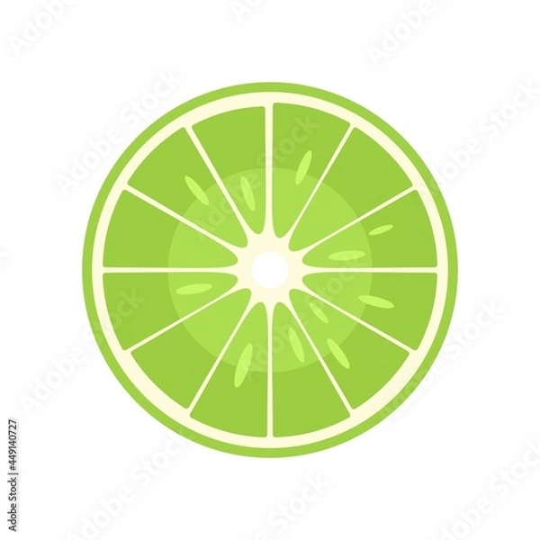 Fototapeta Raw half lime icon flat isolated vector