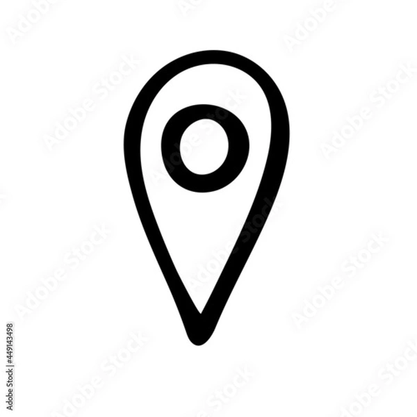 Fototapeta Geolocation icon outline icon. Vector illustration in doodle style.
