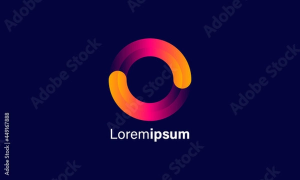 Obraz Letter O colorful gradient Logo design. O Letter Design Vector template elements