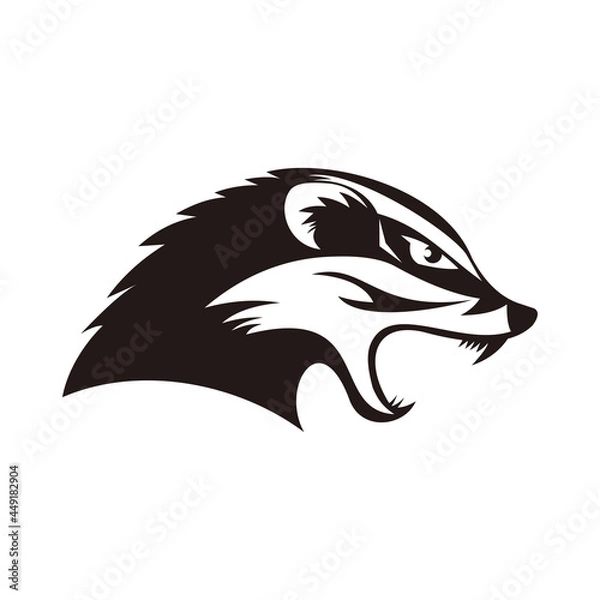 Obraz badger head logo design template