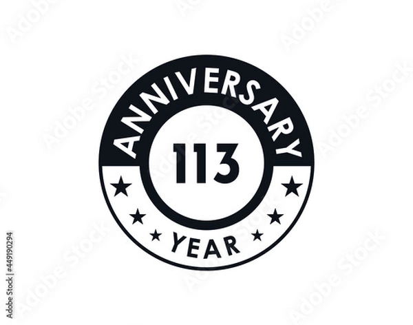 Fototapeta 113 years anniversary badge vector design