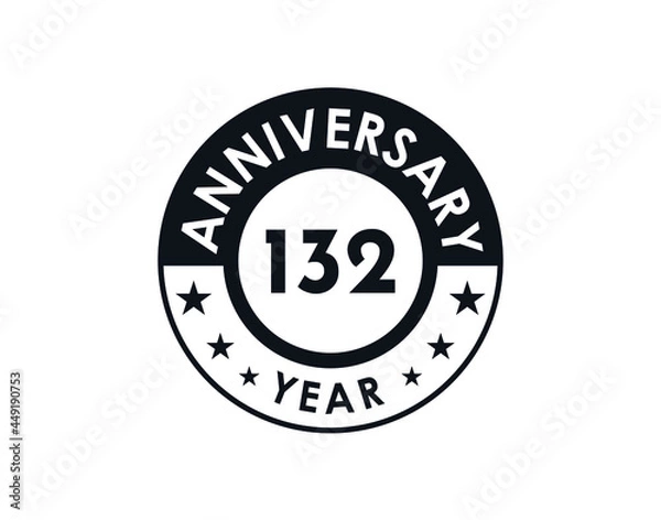 Fototapeta 132 years anniversary badge vector design
