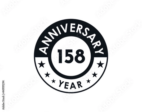 Fototapeta 158 years anniversary badge vector design