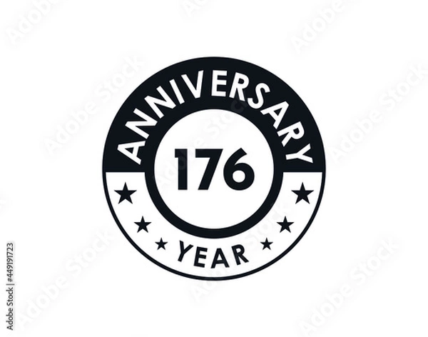 Fototapeta 176 years anniversary badge vector design