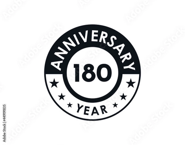 Fototapeta 180 years anniversary badge vector design