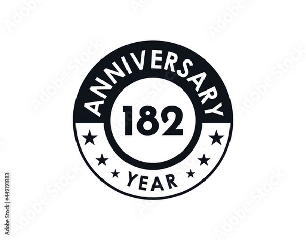 Fototapeta 182 years anniversary badge vector design
