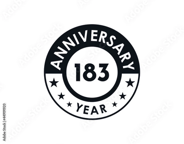 Fototapeta 183 years anniversary badge vector design