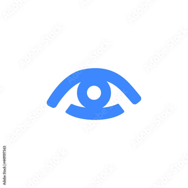 Fototapeta Eye icon. Blue outline. For website and application design.
