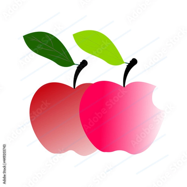 Fototapeta red apple with leaf