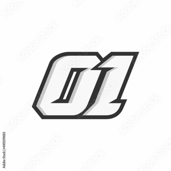 Obraz Racing number 01 logo on white background