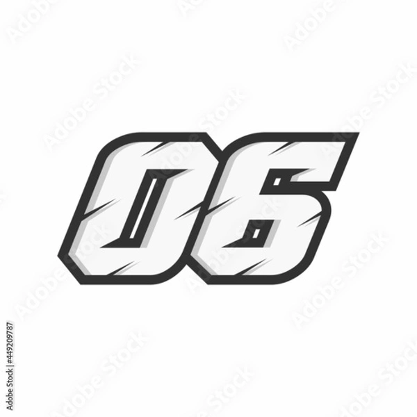 Obraz Racing number 06 logo on white background