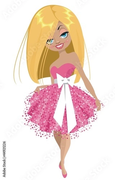 Obraz Милая девушка в розовом платье