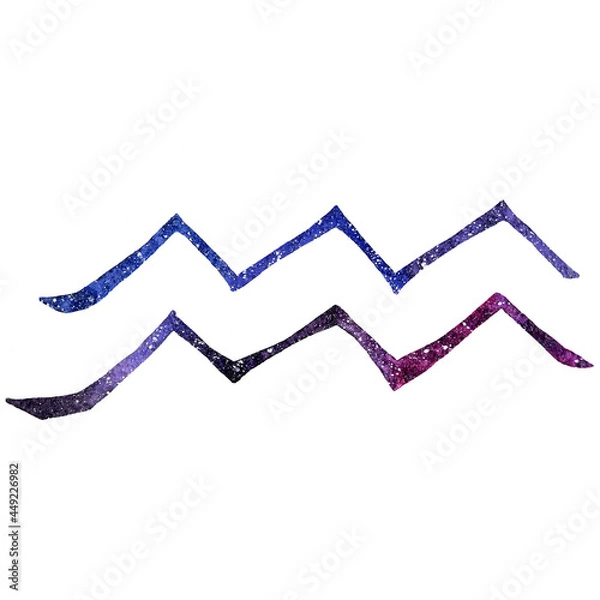 Obraz  watercolor art of signs of the zodiac.Aquarius