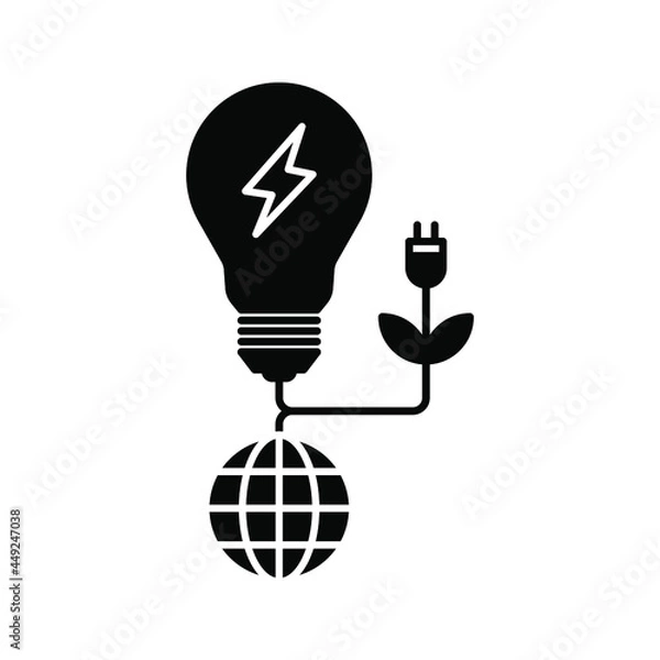 Fototapeta renewable energy icon. environmentally friendly sign. vector illustration