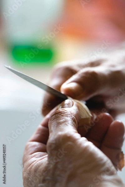Obraz cooking pasta for dinner, working man hands