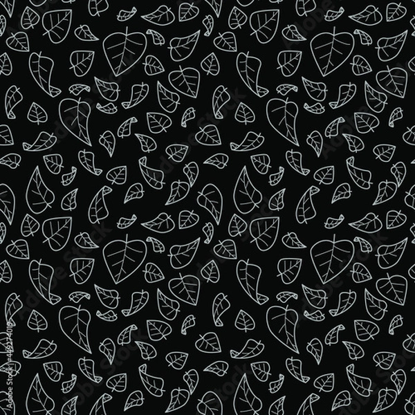 Fototapeta Vector seamless two-tone texture of leaves