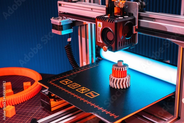 Fototapeta 3D printer. 3d printing close up