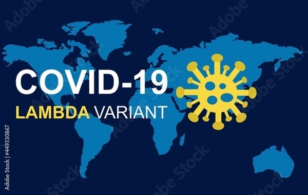 Fototapeta World map - covid-19 lambda variant	
