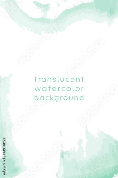 Obraz Watercolor frame template with copy space, abstract translucent water color brush strokes. Vertical format for  invitation bannr buisiness card and social media