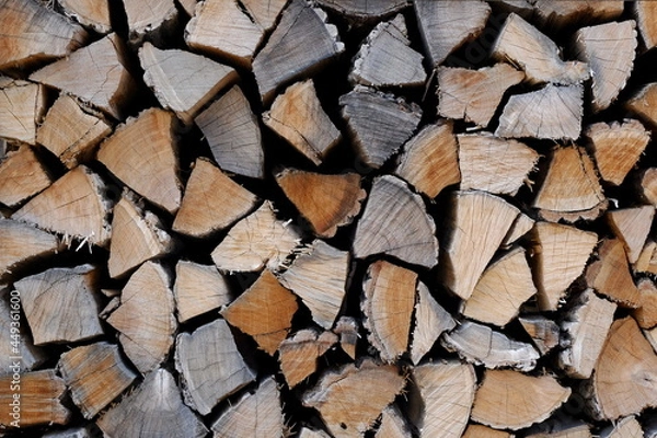 Obraz solid texture of firewood sold for heating close up