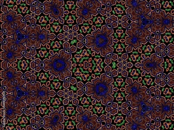 Fototapeta Image texture bleu modèle pour tissus, papier ,tapis .