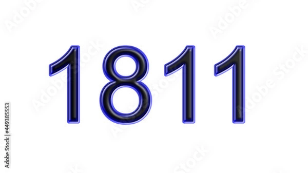 Obraz blue 1811 number 3d effect white background