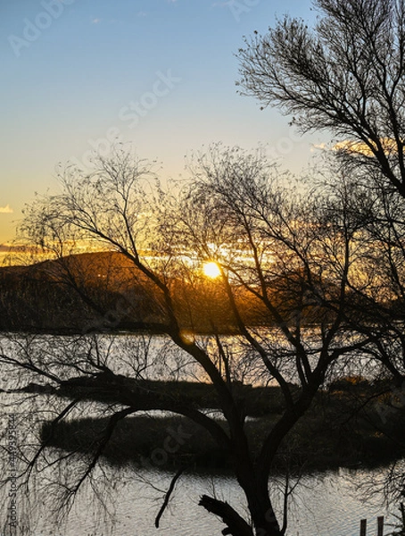 Obraz Sunset over river 