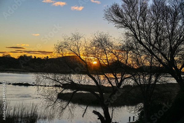 Obraz Sunset over river 