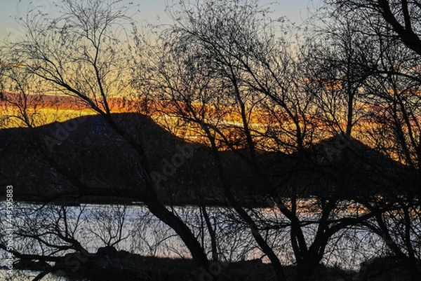 Obraz Sunset over river 