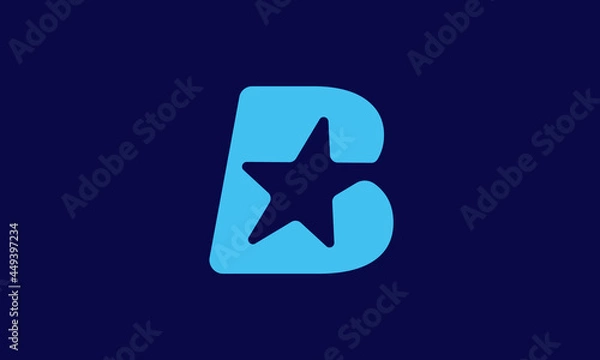 Fototapeta B Star logo design . abstract letter B with star logo design. vector illustrations