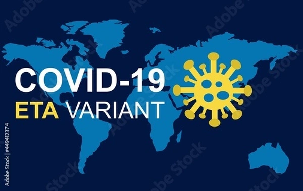 Obraz World map - covid-19 eta variant	