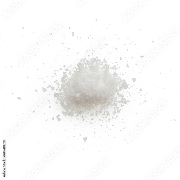 Fototapeta A sprinkle of salt on a white background 