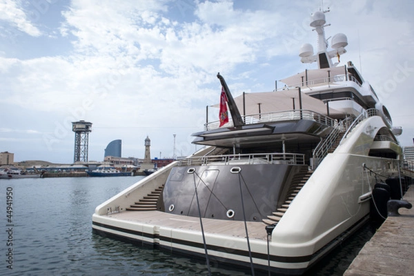 Obraz Large luxury yacht in harbour