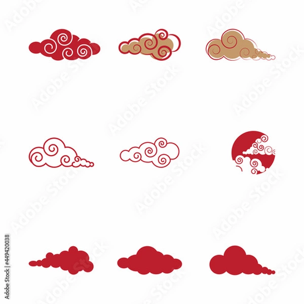 Obraz Chinese clouds Logo Template vector symbol design