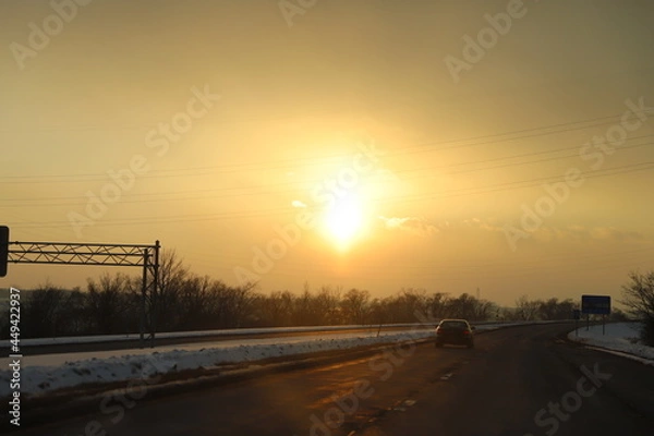 Obraz sunset in the city