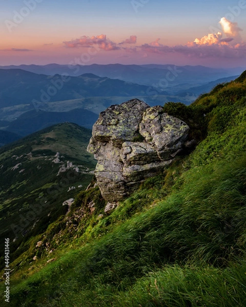 Fototapeta Beautiful view of the Carpathian mountains in summer.