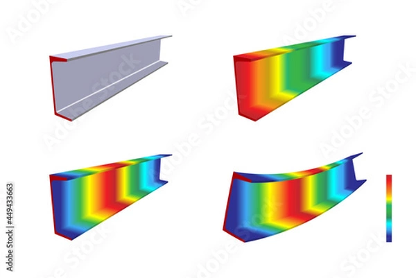 Fototapeta Finite element analysis of steel, Von mises stress, Vector illustration eps.10