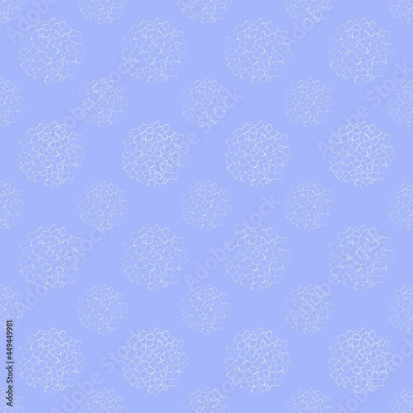 Obraz Seamless pattern with white hydrangea flower, doodle style