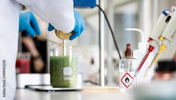 Obraz laboratory - harmful fluid - protection