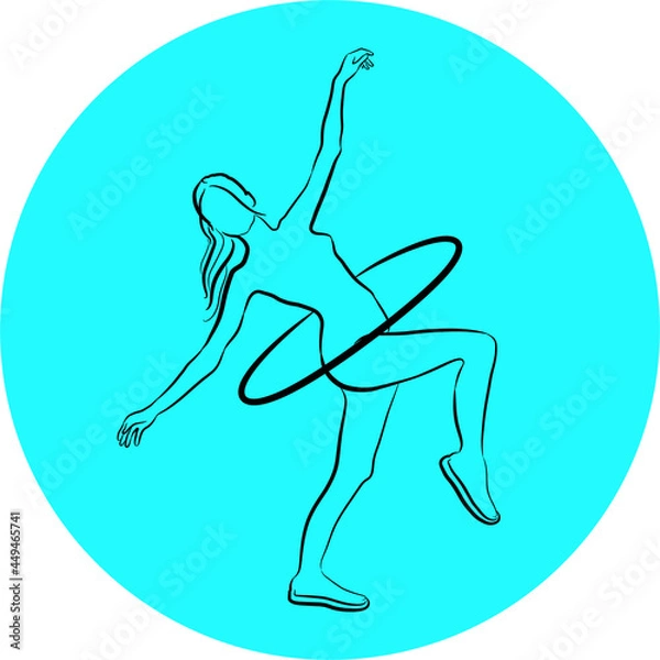 Fototapeta dancing girl logo for a dance class