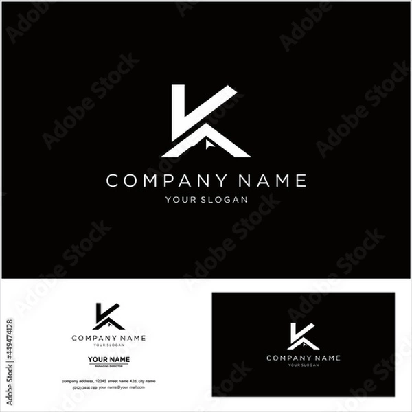 Fototapeta creative simple logo design letter k mountain