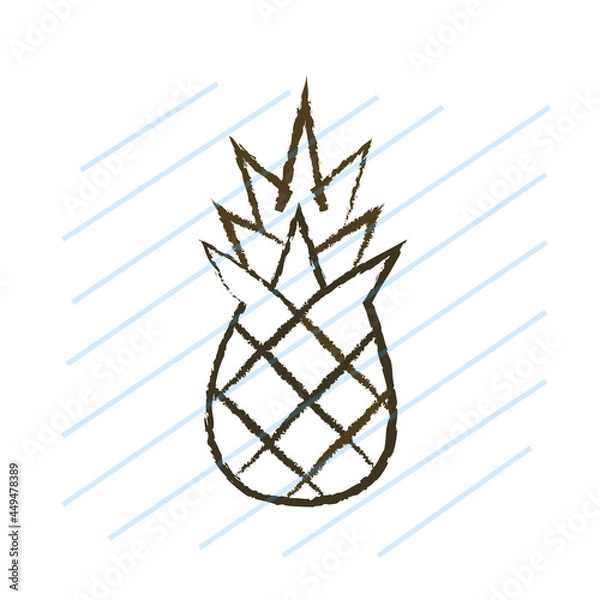 Fototapeta pineapple on a white background