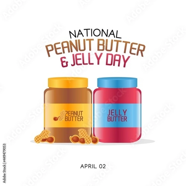 Obraz national peanut butter and jelly day. Suitable for greeting card, poster and banner.