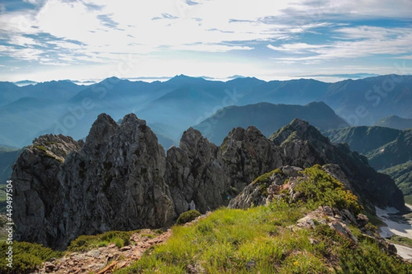 Obraz 剱岳北方稜線から見る夏の八ツ峰